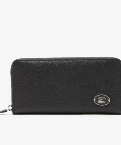 Portefeuille Zippe Femme Avec Plaque Metallique | Lacoste Cheap