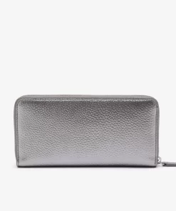 Portefeuille Zippe Femme Avec Plaque Metallique | Lacoste Cheap