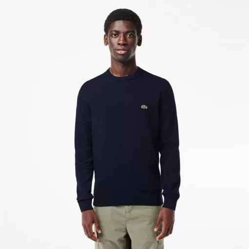 Pull A Col Rond En Coton Biologique Uni | Lacoste Clearance