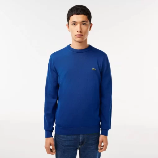 Pull A Col Rond En Coton Biologique Uni | Lacoste Outlet