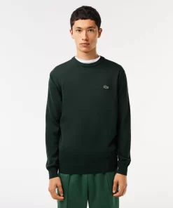 Pull A Col Rond En Coton Biologique Uni | Lacoste Store