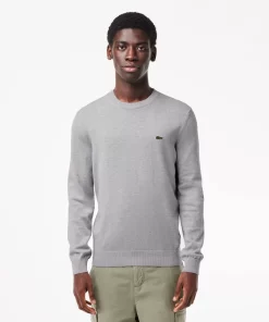 Pull A Col Rond En Coton Biologique Uni | Lacoste Clearance