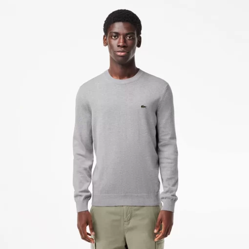 Pull A Col Rond En Coton Biologique Uni | Lacoste Clearance