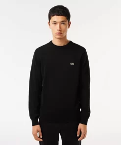 Pull A Col Rond En Coton Biologique Uni | Lacoste Discount