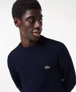 Pull A Col Rond En Coton Biologique Uni | Lacoste Clearance