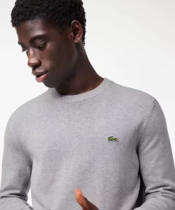 Pull A Col Rond En Coton Biologique Uni | Lacoste Clearance