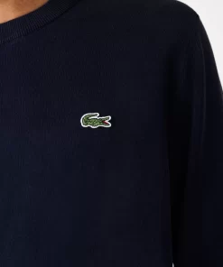 Pull A Col Rond En Coton Biologique Uni | Lacoste Clearance