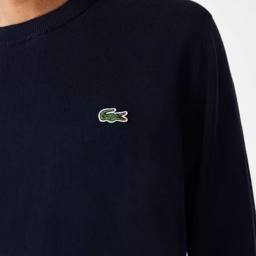 Pull A Col Rond En Coton Biologique Uni | Lacoste Clearance