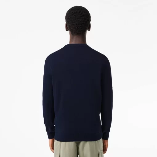 Pull A Col Rond En Coton Biologique Uni | Lacoste Clearance