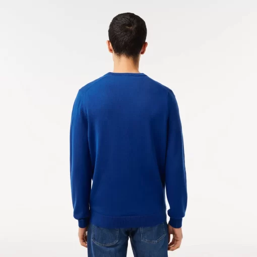 Pull A Col Rond En Coton Biologique Uni | Lacoste Outlet