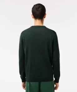 Pull A Col Rond En Coton Biologique Uni | Lacoste Store