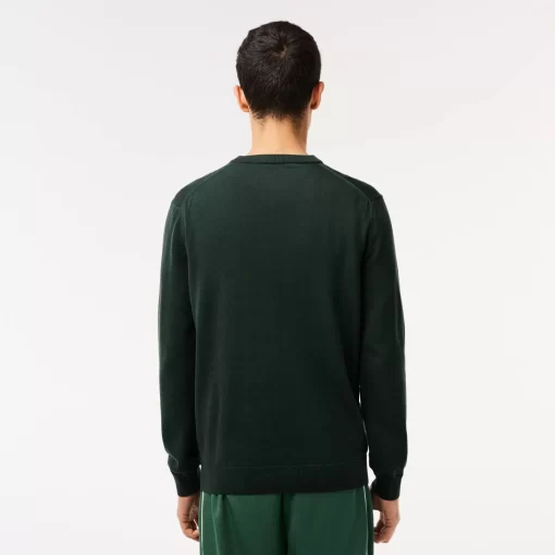 Pull A Col Rond En Coton Biologique Uni | Lacoste Store