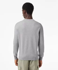 Pull A Col Rond En Coton Biologique Uni | Lacoste Clearance