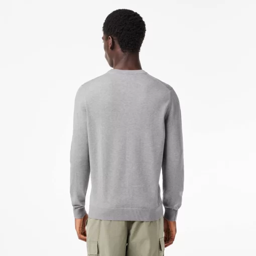 Pull A Col Rond En Coton Biologique Uni | Lacoste Clearance