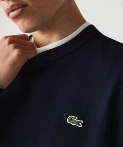 Pull A Col Rond En Coton Biologique Uni | Lacoste Clearance