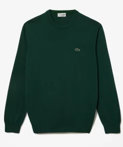 Pull A Col Rond En Coton Biologique Uni | Lacoste Store