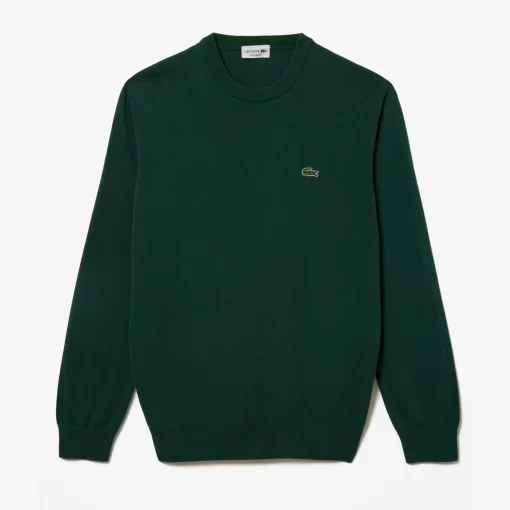 Pull A Col Rond En Coton Biologique Uni | Lacoste Store