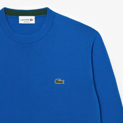 Pull A Col Rond En Coton Biologique Uni | Lacoste Outlet