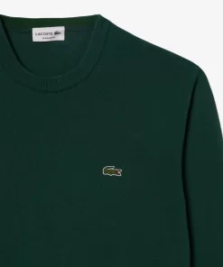 Pull A Col Rond En Coton Biologique Uni | Lacoste Store