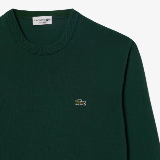 Pull A Col Rond En Coton Biologique Uni | Lacoste Store