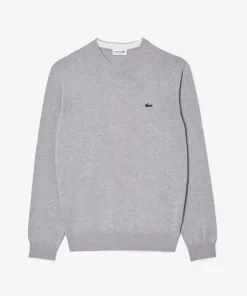 Pull A Col Rond En Coton Biologique Uni | Lacoste Clearance