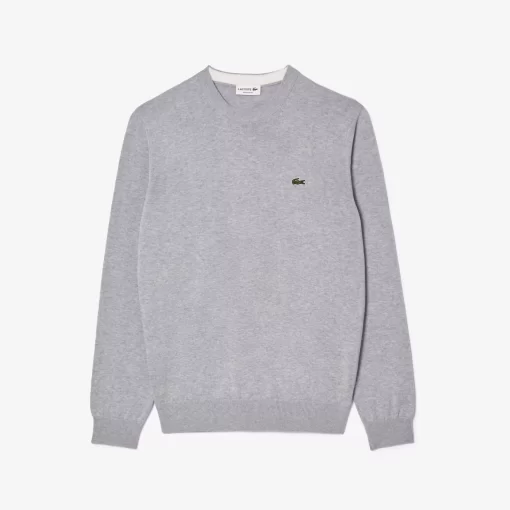 Pull A Col Rond En Coton Biologique Uni | Lacoste Clearance