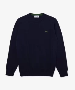 Pull A Col Rond En Coton Biologique Uni | Lacoste Clearance