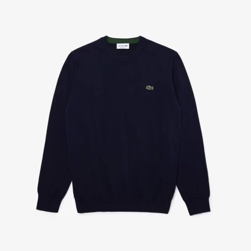 Pull A Col Rond En Coton Biologique Uni | Lacoste Clearance