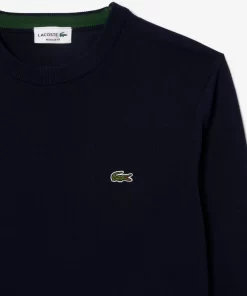 Pull A Col Rond En Coton Biologique Uni | Lacoste Clearance