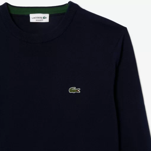 Pull A Col Rond En Coton Biologique Uni | Lacoste Clearance