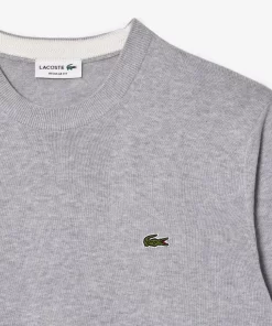 Pull A Col Rond En Coton Biologique Uni | Lacoste Clearance