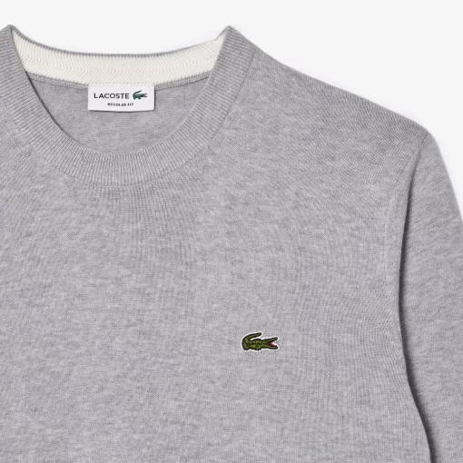 Pull A Col Rond En Coton Biologique Uni | Lacoste Clearance