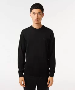 Pull A Col Rond En Laine Merinos Unie | Lacoste Hot