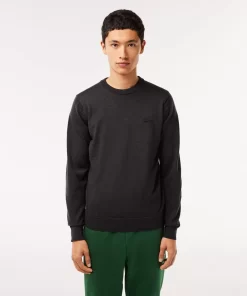 Pull A Col Rond En Laine Merinos Unie | Lacoste Store