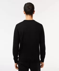 Pull A Col Rond En Laine Merinos Unie | Lacoste Hot