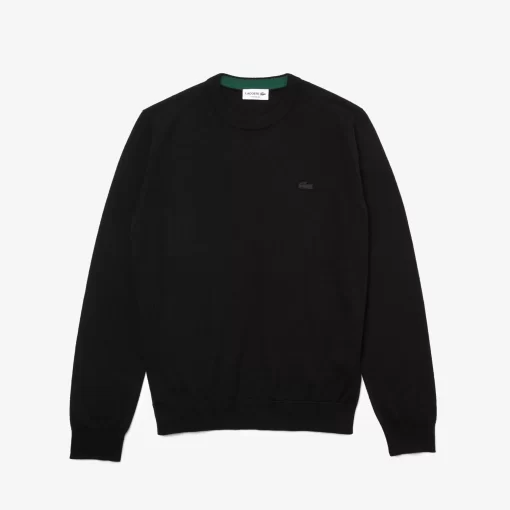 Pull A Col Rond En Laine Merinos Unie | Lacoste Hot