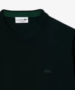 Pull A Col Rond En Laine Merinos Unie | Lacoste Cheap