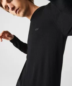 Pull A Col Rond En Laine Merinos Unie | Lacoste Hot