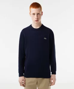 Pull A Col Rond En Laine Unie | Lacoste Online