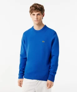 Pull A Col Rond En Laine Unie | Lacoste Sale