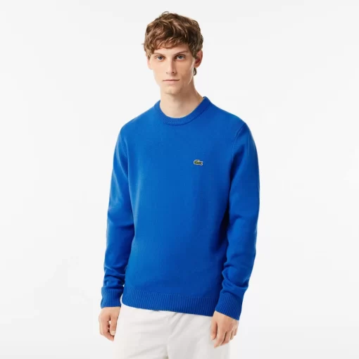 Pull A Col Rond En Laine Unie | Lacoste Sale