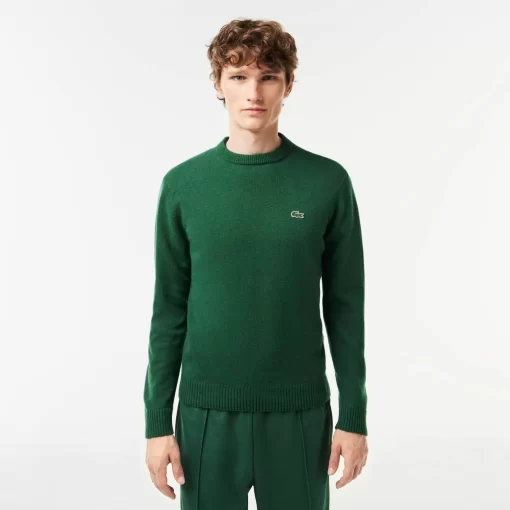 Pull A Col Rond En Laine Unie | Lacoste Flash Sale