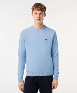 Pull A Col Rond En Laine Unie | Lacoste Cheap