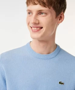 Pull A Col Rond En Laine Unie | Lacoste Cheap