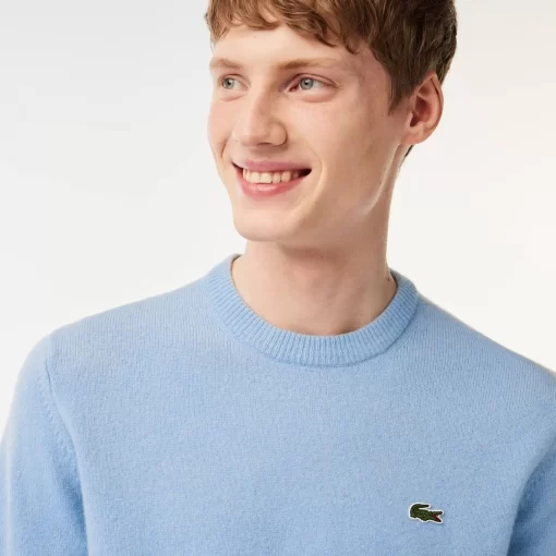 Pull A Col Rond En Laine Unie | Lacoste Cheap