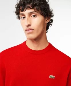 Pull A Col Rond En Laine Unie | Lacoste Hot