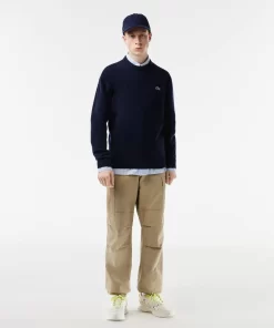 Pull A Col Rond En Laine Unie | Lacoste Online