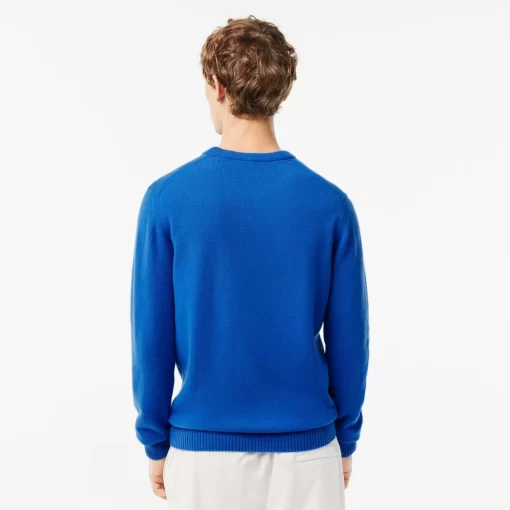 Pull A Col Rond En Laine Unie | Lacoste Sale