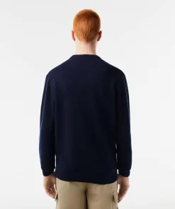 Pull A Col Rond En Laine Unie | Lacoste Online