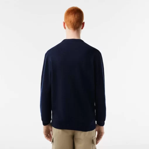 Pull A Col Rond En Laine Unie | Lacoste Online